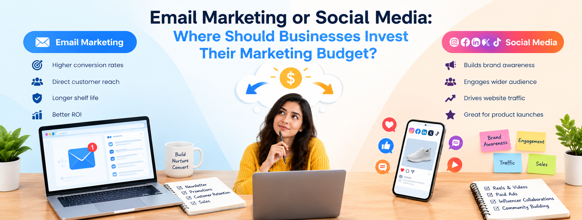 Email Marketing or Social Media: Where Should Businesses Invest Their Marketing Budget?